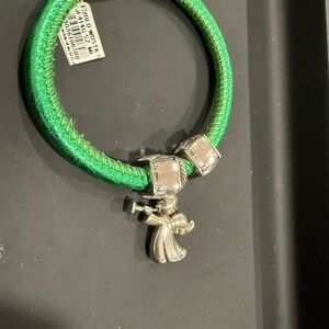 Brighton Emerald Green and Silver Charm Bracelet